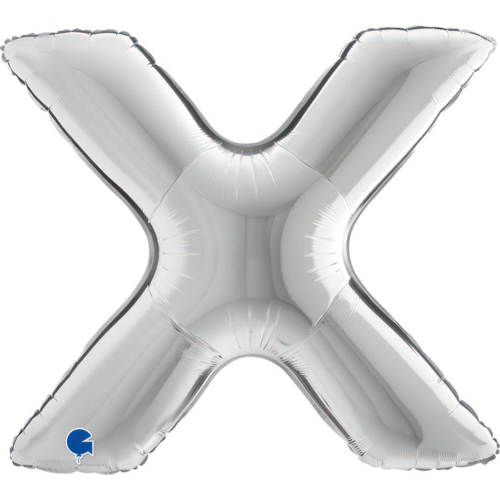 Riesenbuchstabe Folienballon 40"/102cm | Silber #X