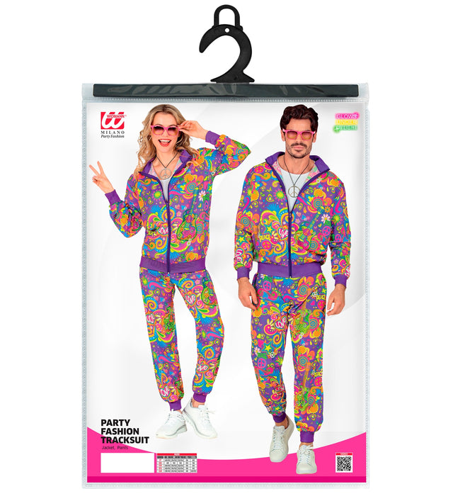Party Trainingsanzug "Flower Power" für Erwachsene