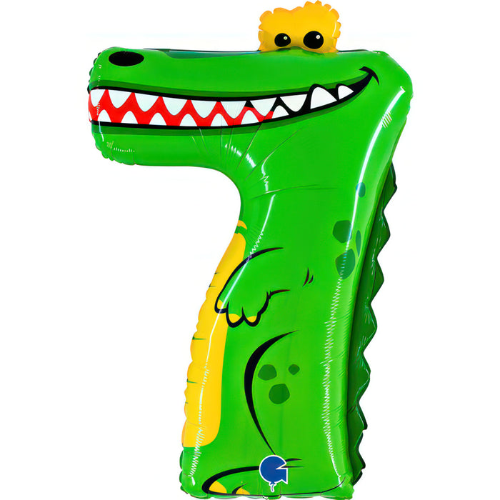 Riesenzahl Folienballon Animaloon 40"/102cm | #7 Krokodil
