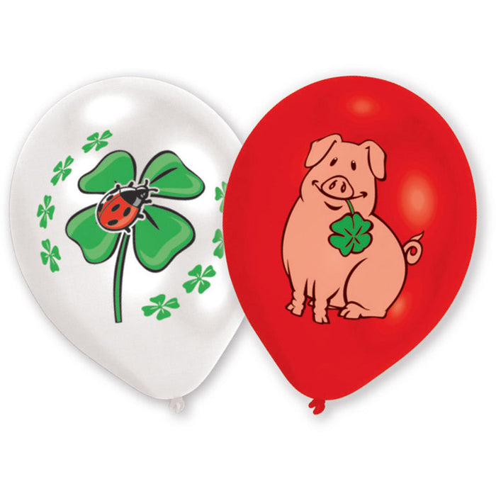 Latexballons Glücksmotive 25cmØ 8St. Bunt