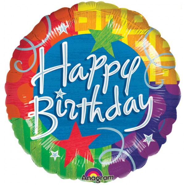 ABC18 Folienballon "Happy Birthday" Blitz S60 | Ø 45 cm