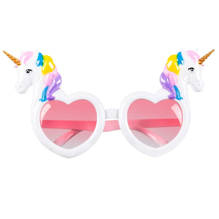 Brille "Einhorn" | Weiße Partybrille in Herzform