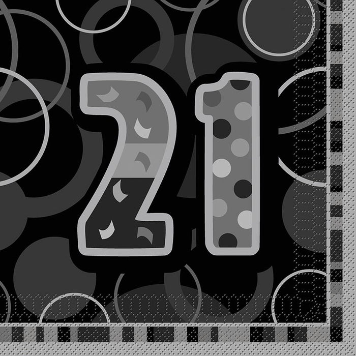Servietten Glitz 16Stk./33x33cm Schwarz #21