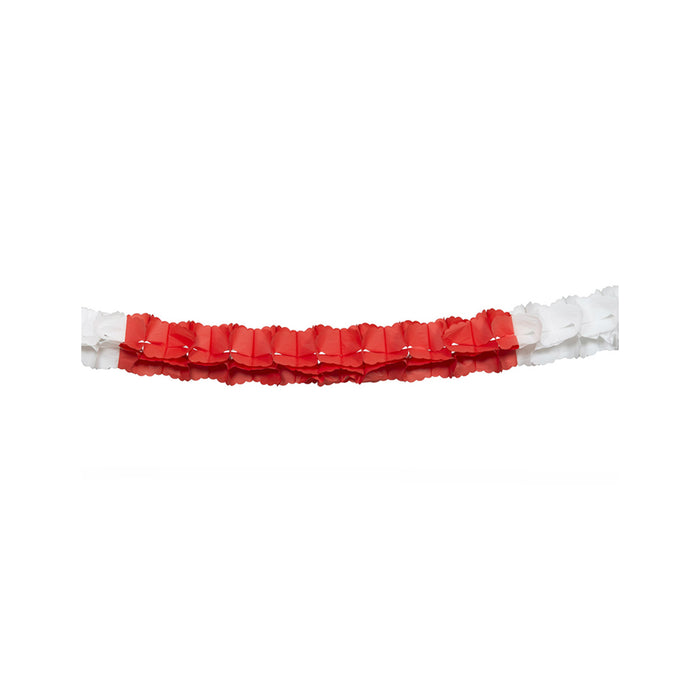 Girlande Papier Rot-Weiss | 10m schwer entflammbar