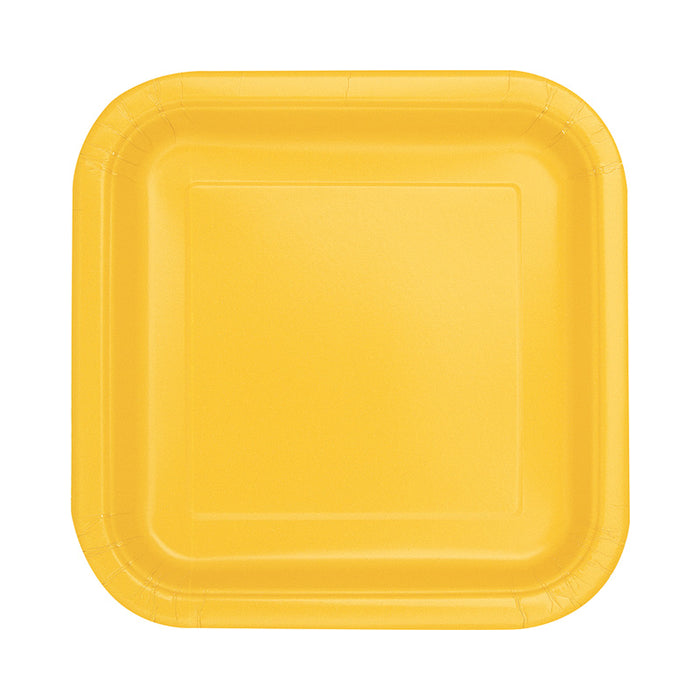 Pappteller Uni Quadratisch 18cm/16St. Gelb