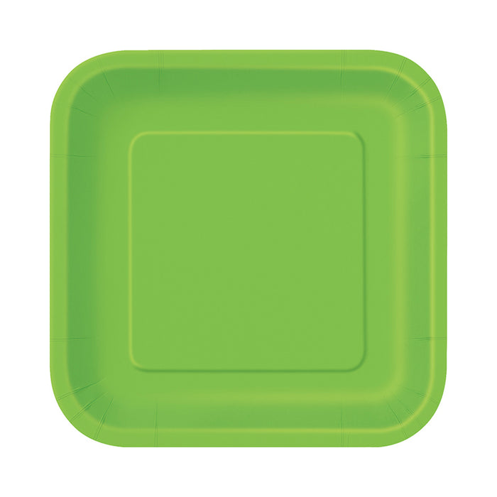 Pappteller Uni Quadratisch 18cm/16St. Kiwi/Lime Gr