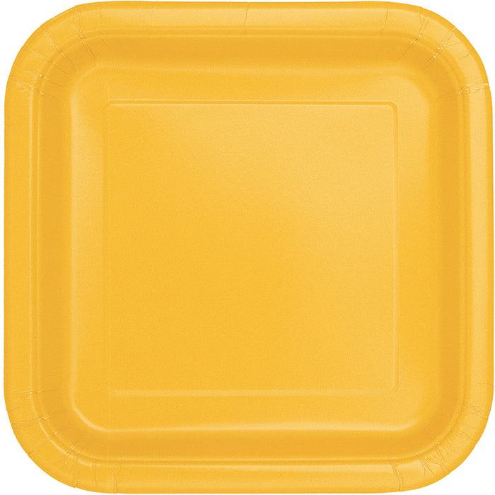 Pappteller "Uni Quadratisch" 23 cm/8Stk. | Gelb
