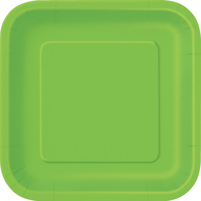 Pappteller Uni Quadratisch 23cm/14Stk. Kiwi/Limegreen