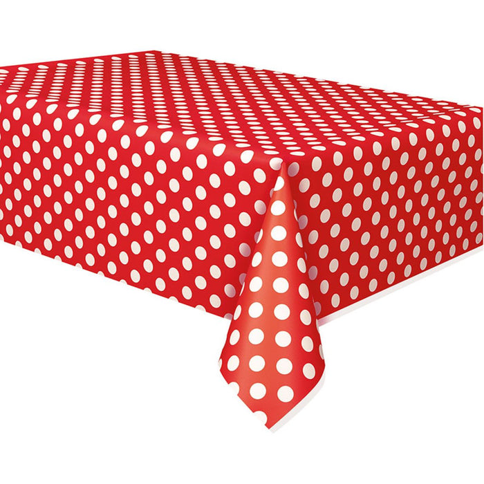 Tischdecke PVC Dots 137x274cm Rot