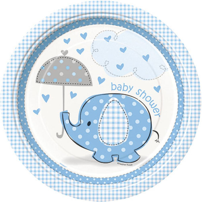 Pappteller "Elefant blau" | Ø23cm/8Stk.