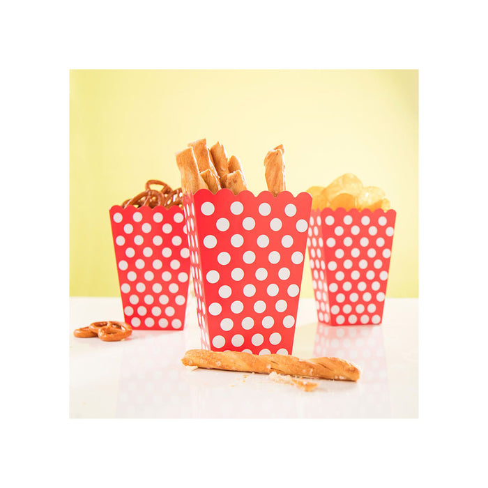 Snackbox Dots 8Stk./9x14cm Rot