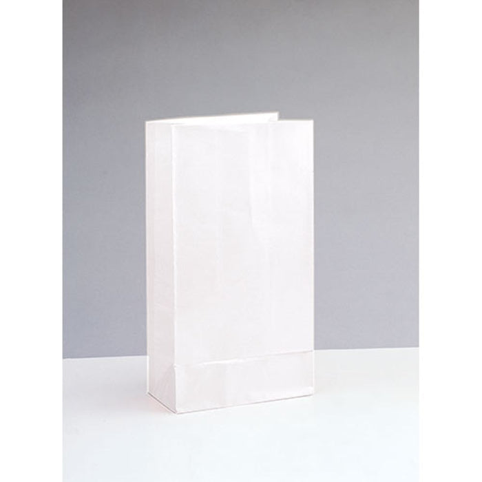 Tüte Papier Uni 25x12x9cm, 12Stk. Weiß