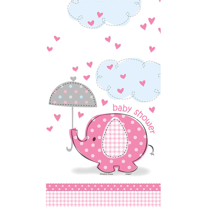 Tischdecke PVC Elephant 137x213cm pink