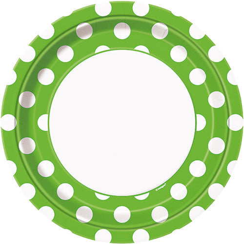 Pappteller Dots 23cmØ/8Stk. Lime Green/Kiwi