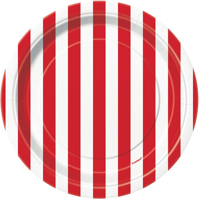 Pappteller Stripes Rot 18cmØ/8 St.