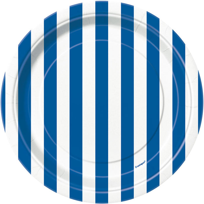 Pappteller Stripes Blau 18cmØ/8 St.