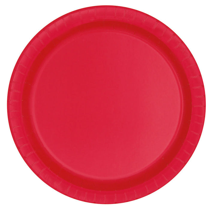 Pappteller Uni Rund ca. 18cmØ/8St. Rot