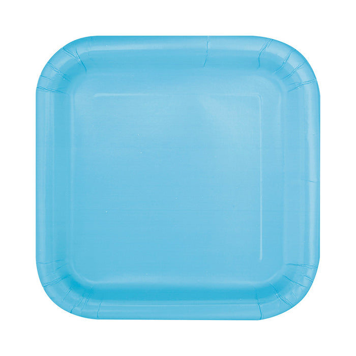 Pappteller Uni Quadratisch 18cm/16St. Hellblau