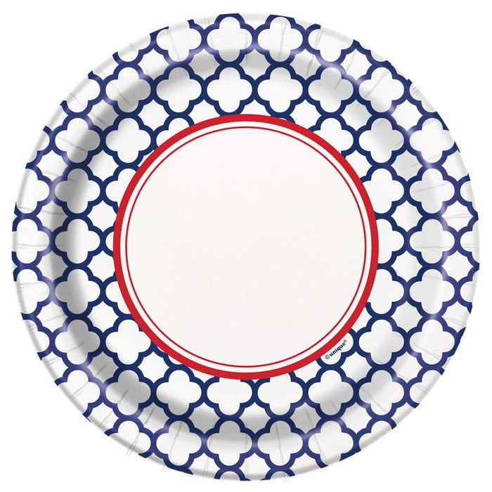 Pappteller HAMPTONS QUATREFOIL 18cm 8Stk