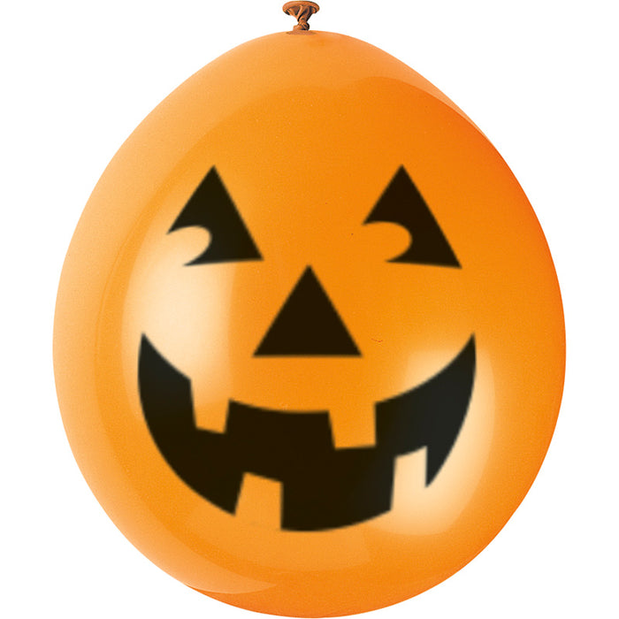 Luftballon Halloween-Kürbis Kopf ca.23cmØ/10St. Orange