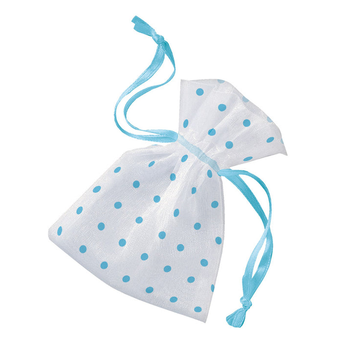 Säckchen Organza blue dots, 6 St.