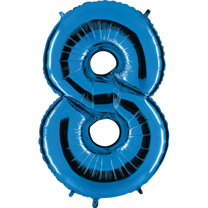 Riesenzahl Folienballon 40"/102cm | Blau #8