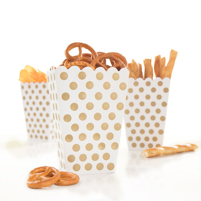 Snackbox Dots 8Stk./9x14cm Gold