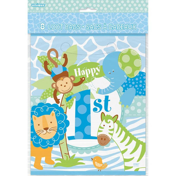 Geschenkbeutel PVC 18x22cm/8St. 1.st HB Boy Safari