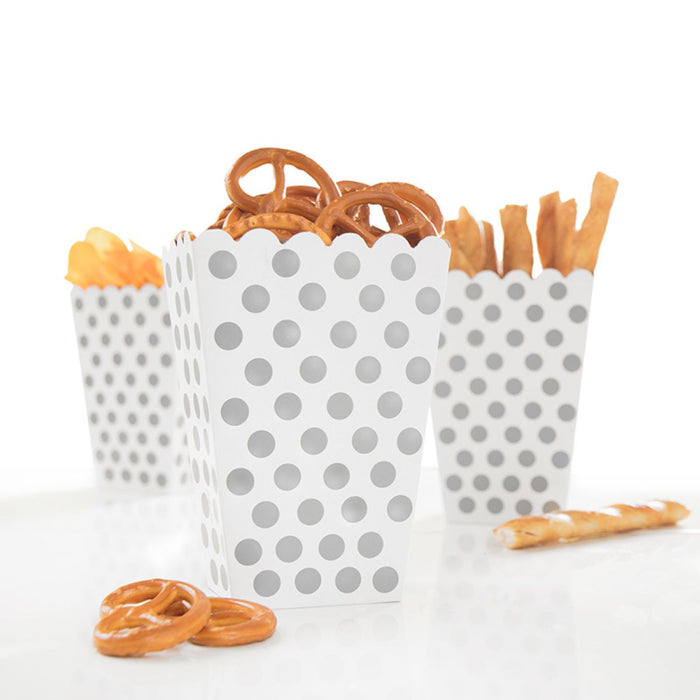 Snackbox Dots 8Stk./9x14cm Silber