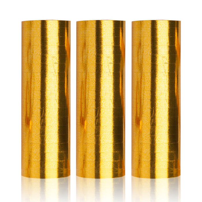 Luftschlangen "Metallic" 4m / 3 Rollen | Gold
