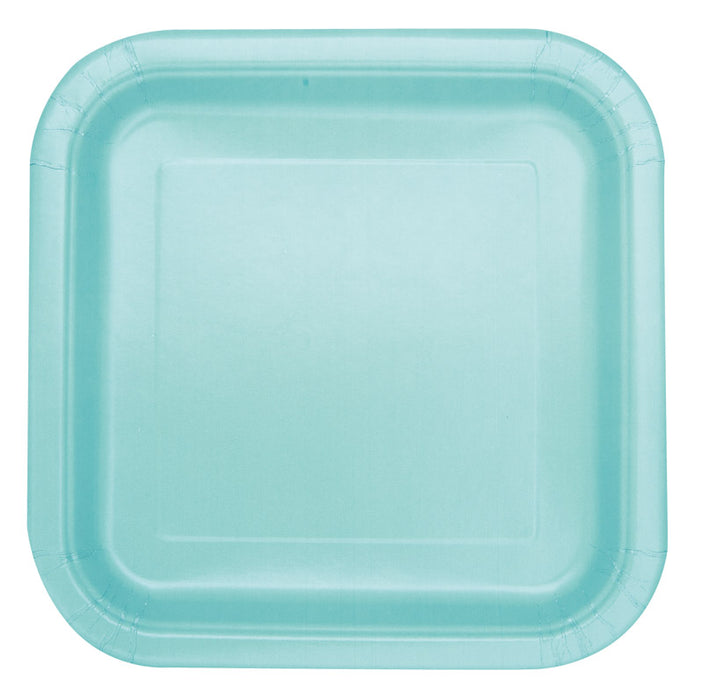 Pappteller Uni Quadratisch 23cm/14Stk. Minze