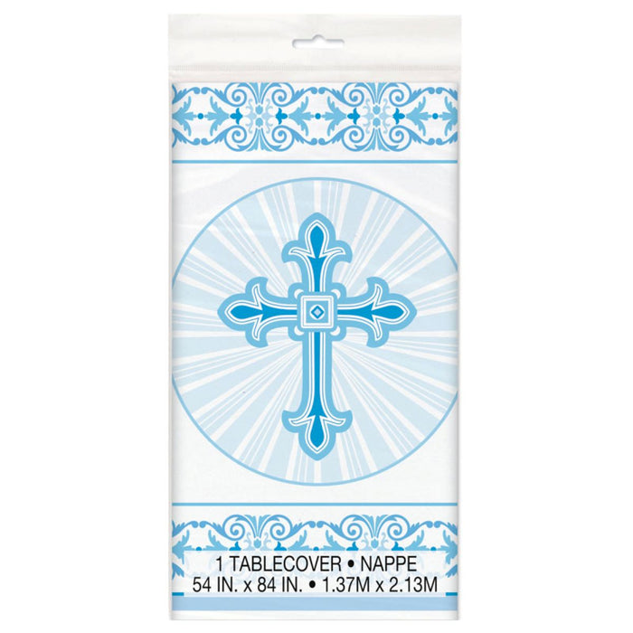 Tischdecke PVC Kreuz Blau 137x213cm