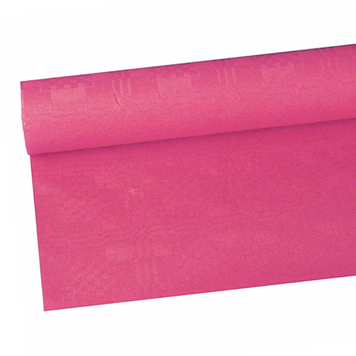 Tischdecke Papier Damastprägung 6x1,2m | Fuchsia