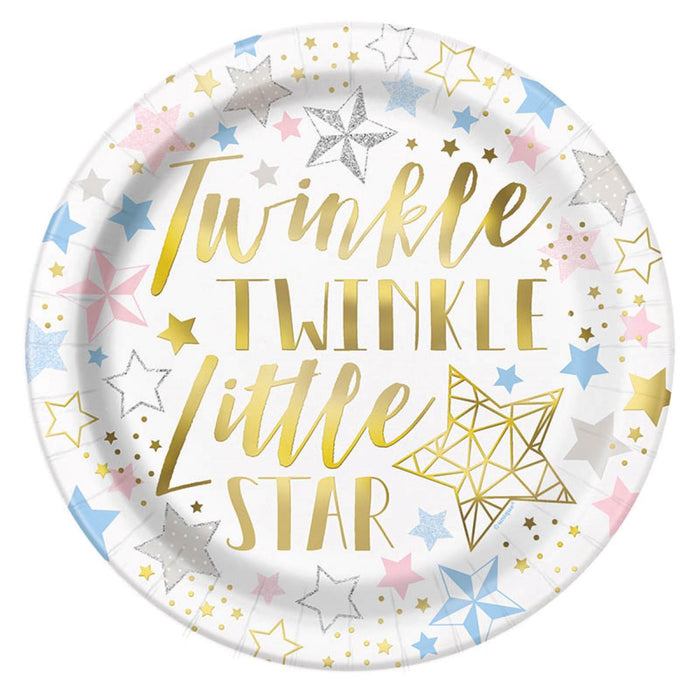 Pappteller Twinkle Twinkle 23cm/8Stk.