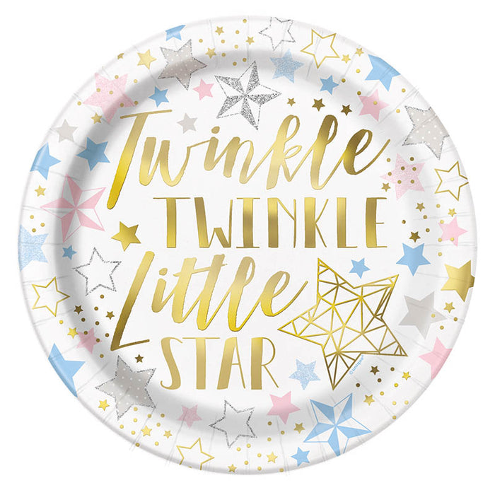 Pappteller Twinkle Twinkle 23cm/8Stk.