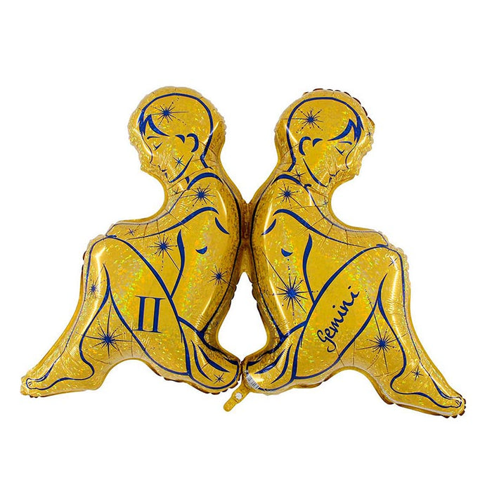 Shape Folienballon "Sternzeichen Zwilling" Gold