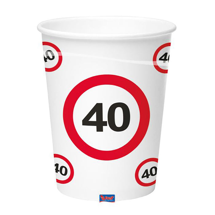 Pappbecher Verkehrsschild #40 | 8Stk./350ml
