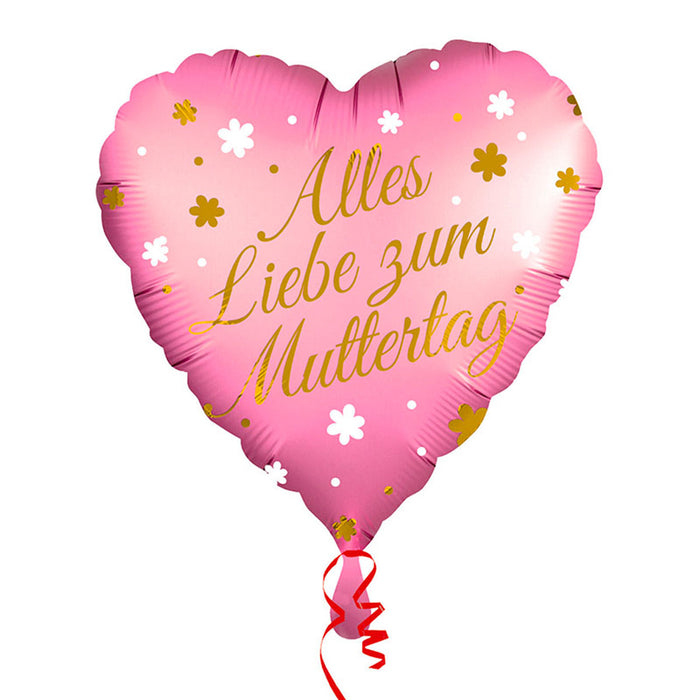 ABC18 Herz Folienballon "Alles Liebe zum Muttertag" | Ø 45 cm
