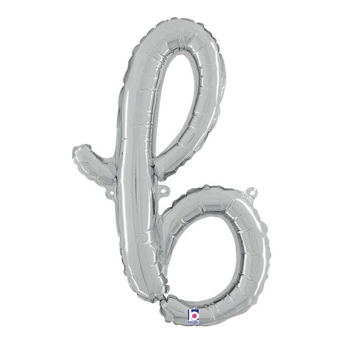 ABC14 Folienballon Buchstabe Skript Silber | B 61 cm