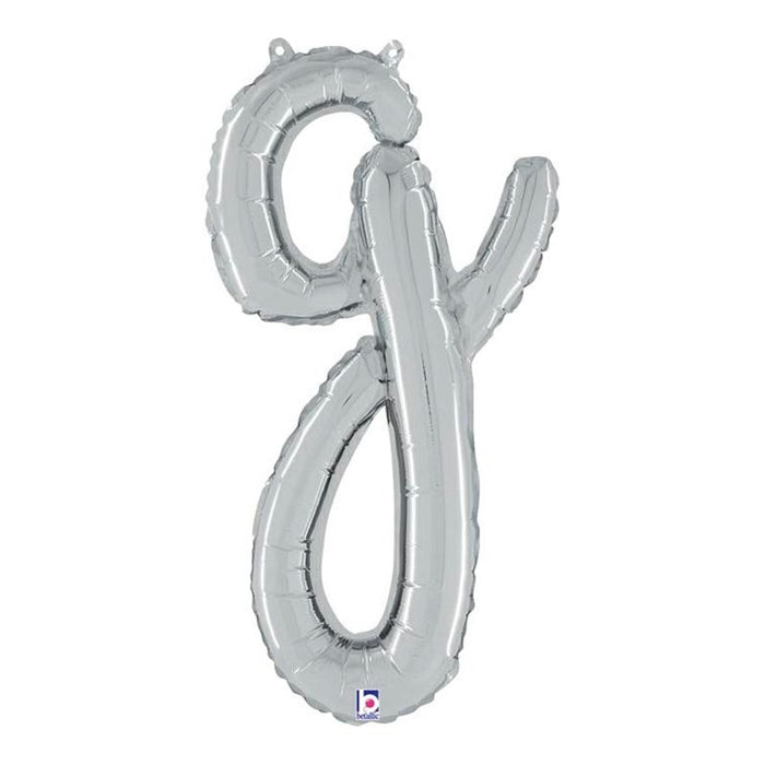 ABC14 Folienballon Buchstabe Skript Silber | G 61 cm