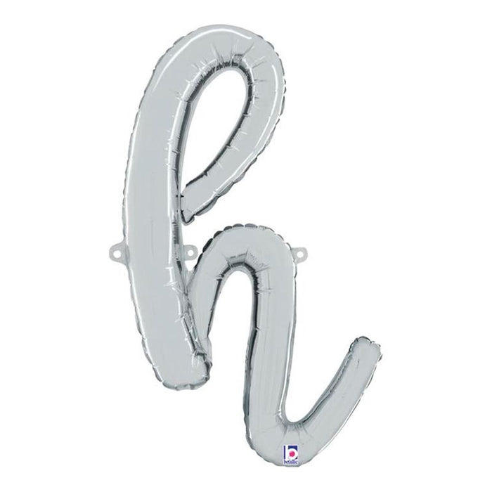 ABC14 Folienballon Buchstabe Skript Silber | H 61 cm