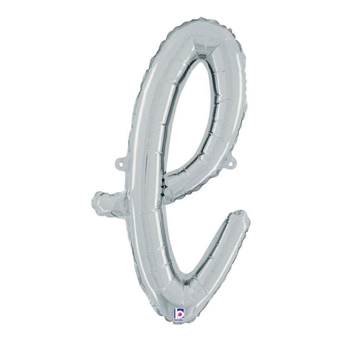 ABC14 Folienballon Buchstabe Skript Silber | L 61 cm