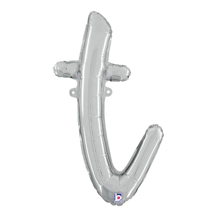 ABC14 Folienballon Buchstabe Skript Silber | T 61 cm
