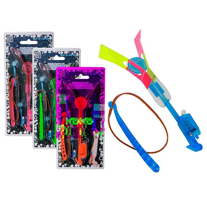 Flying-Umbrella mit LED ca.15cm 4-fach sort.