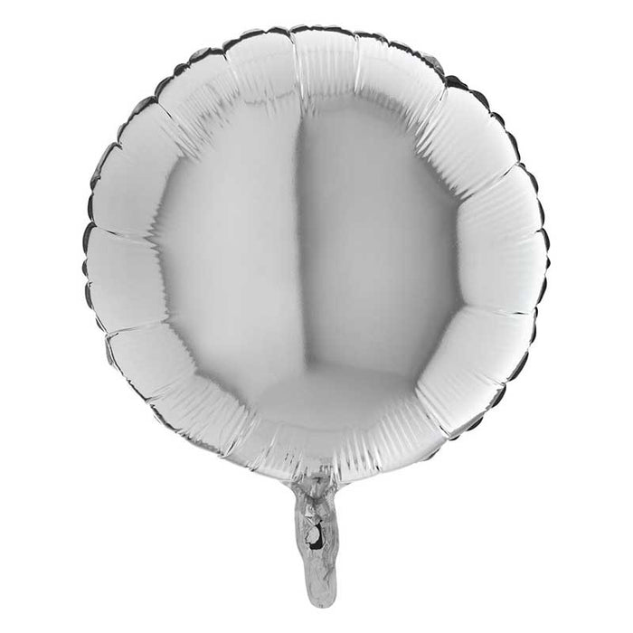 ABC18 Folienballon Uni | Ø 46 cm Silber