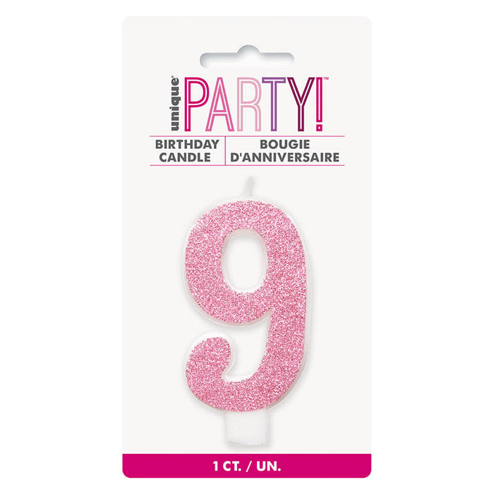 Kerzenzahl Picker Glitz #9 Pink