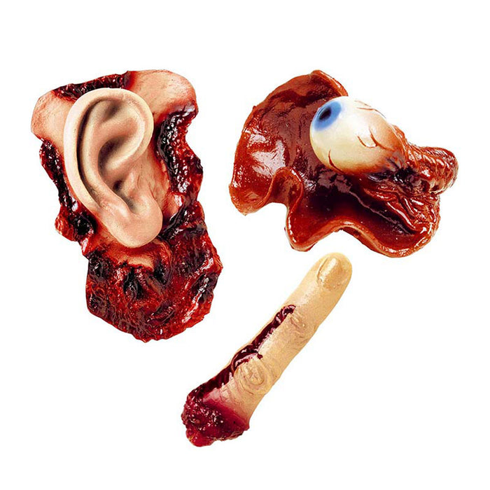 Körperteil Bluties Ohr, Auge o. Finger 3fach sort. Halloween Dekoration