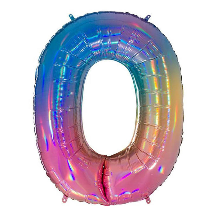 Riesenzahl Folienballon 40"/102cm | Regenbogen #0