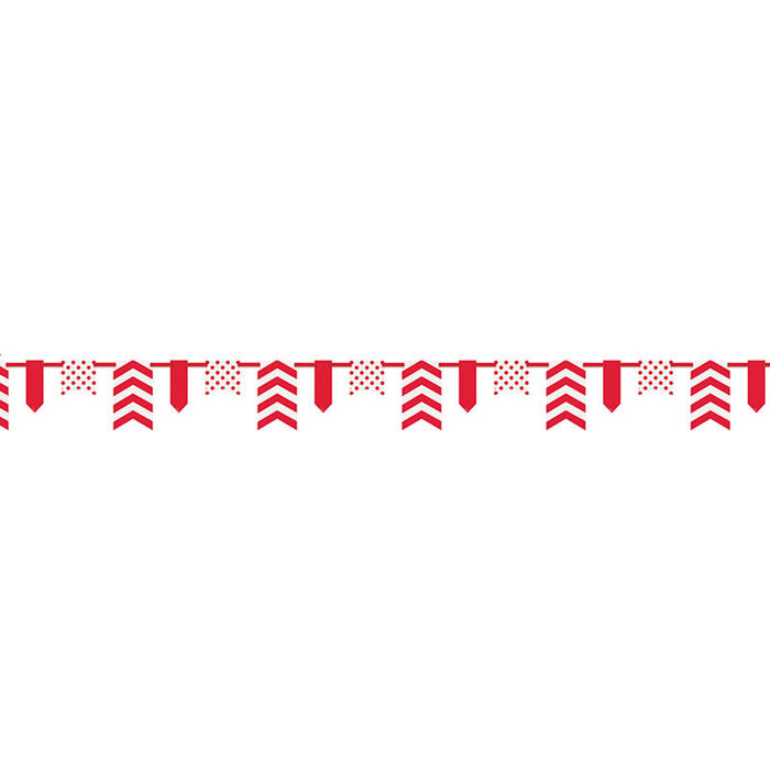 Banner DOTS & STRIPES & Chevron rot