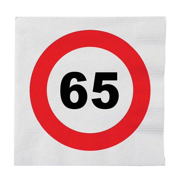 Servietten Verkehrsschild #65 16Stk./33cm